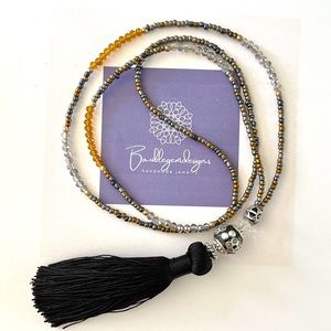 This long Beautiful Tassel Necklace is made of premium  Beads-Crystal Beads